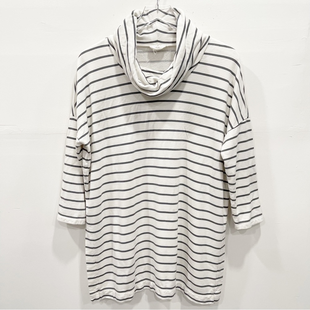 Loft Lounge Cowl Neck Stripe Soft Sweater Tunic Medium